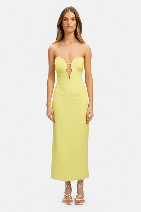 ELENI MIDI DRESS in colour BUTTERCUP