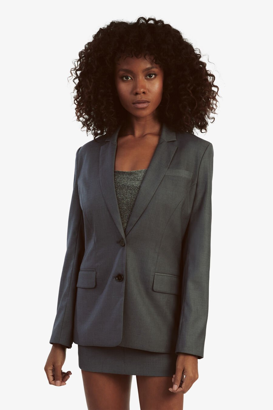 MAIKA FITTED BLAZER in colour DARK GREY