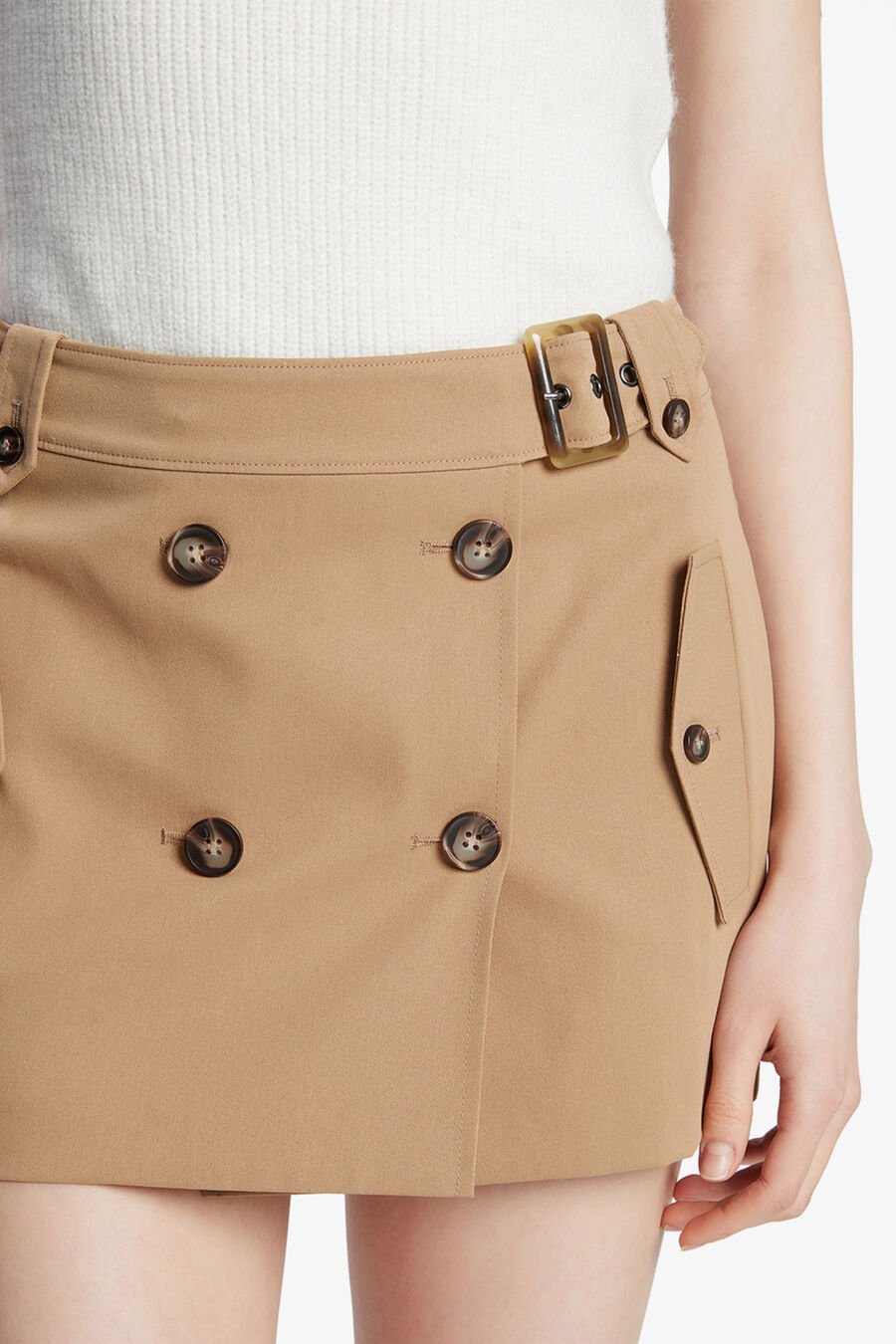 JADEY MID RISE MINI SKIRT in colour CAMEL