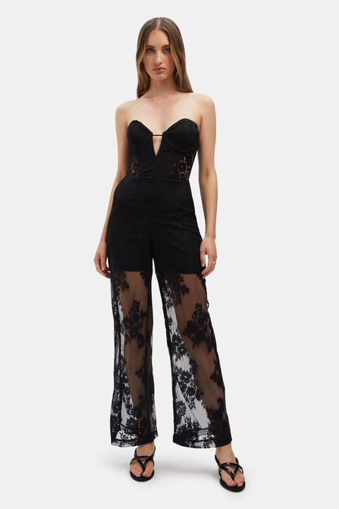 LINCOLN LACE PANTSUIT in colour CAVIAR