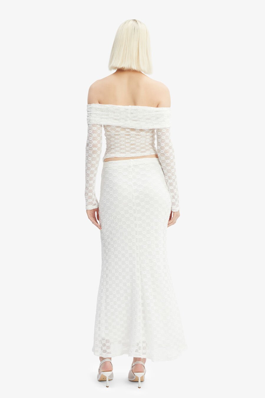 ADONI OFF THE SHOULDER TOP in colour ORCHIDWHT