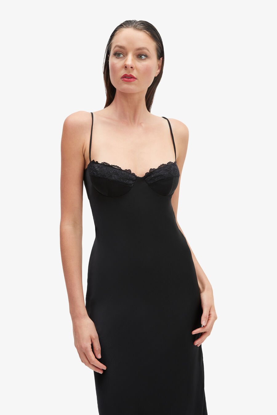 SABINA MIDI DRESS in colour BLACK