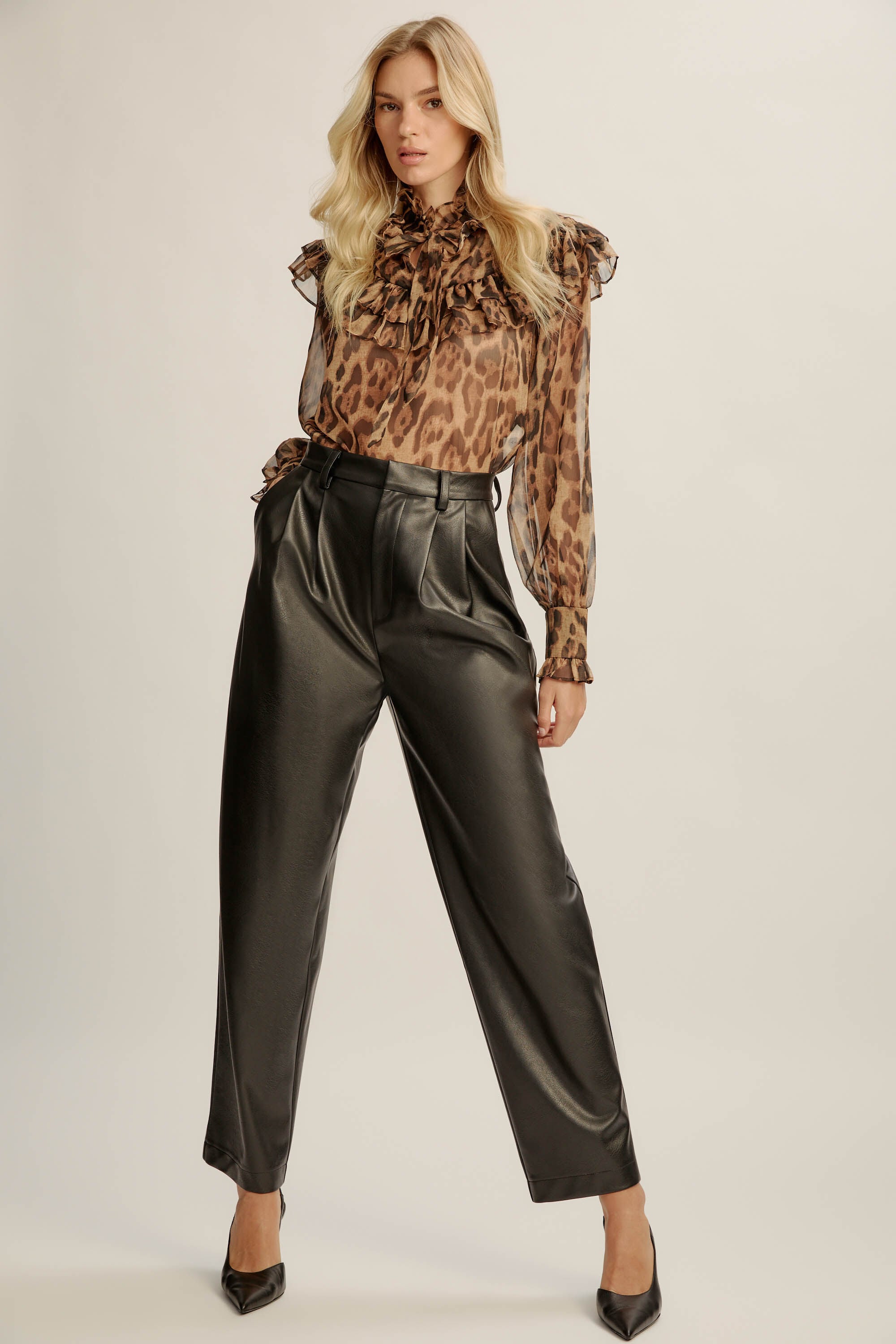 Fiorella Leopard Blouse In Brown Leopard | Bardot