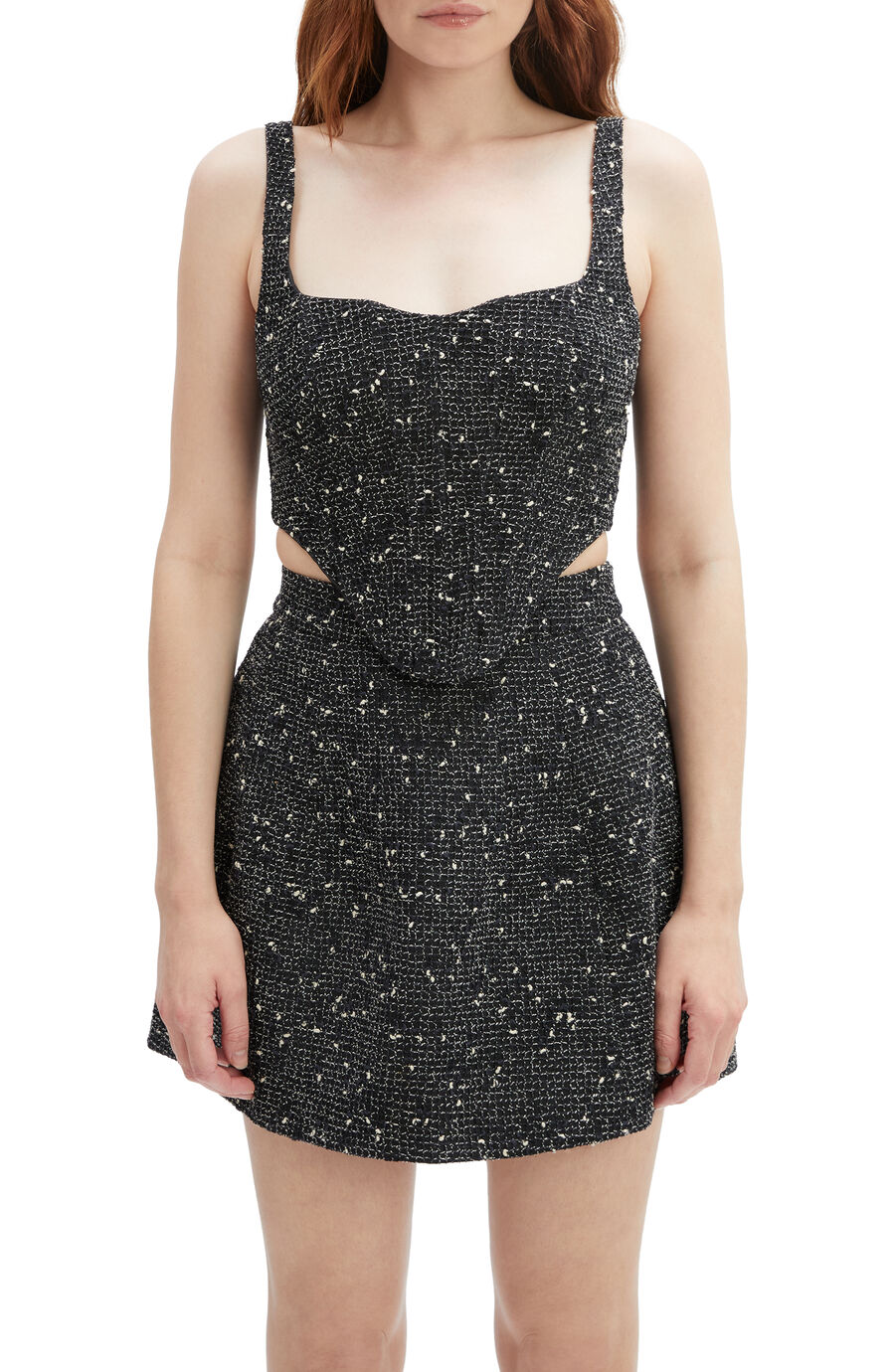 LYNA BALLOON MINI SKIRT in colour BLACK