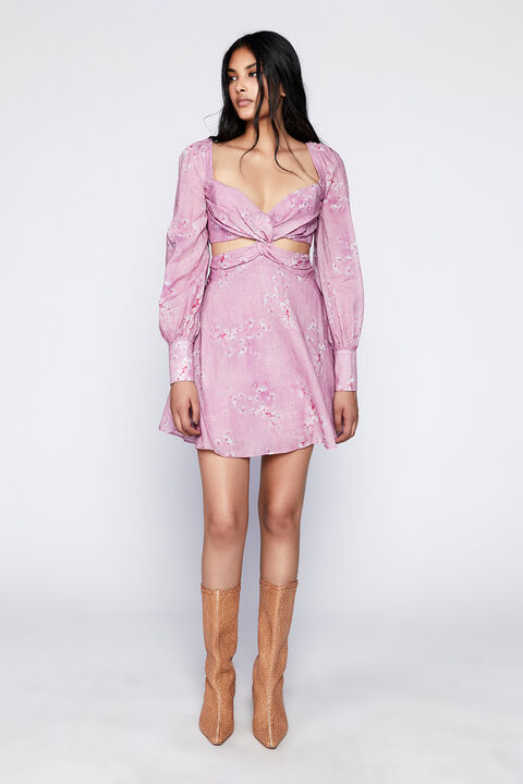 FLORITA MINI DRESS in colour PEACH WHIP