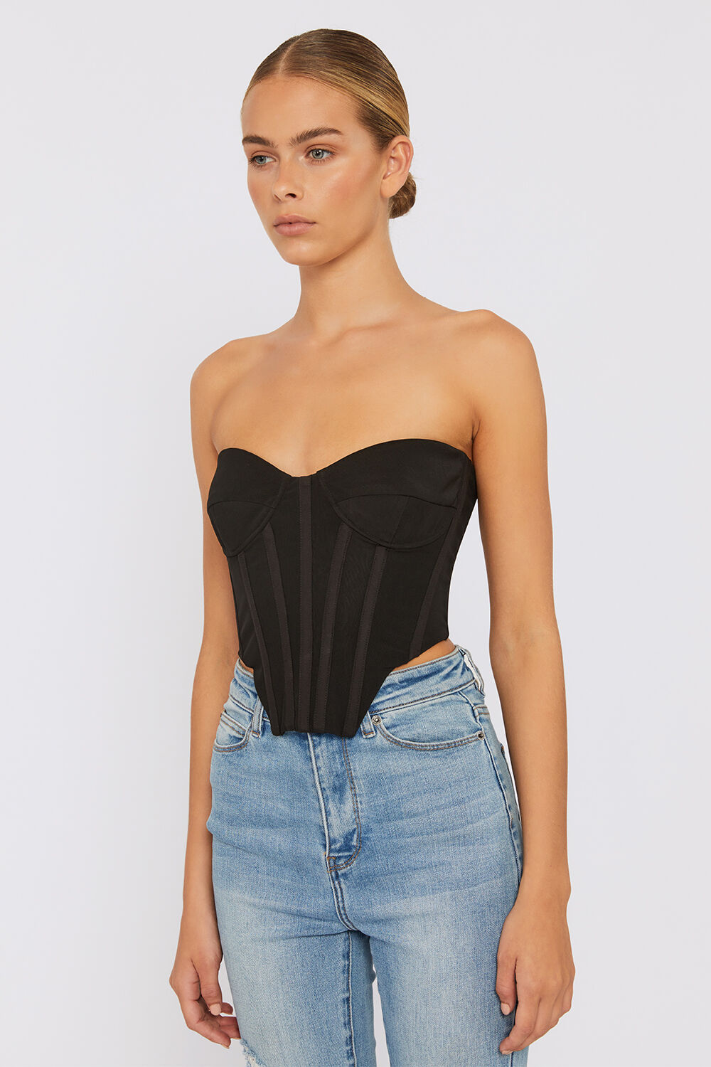 LITHIUM MESH BUSTIER in colour CAVIAR