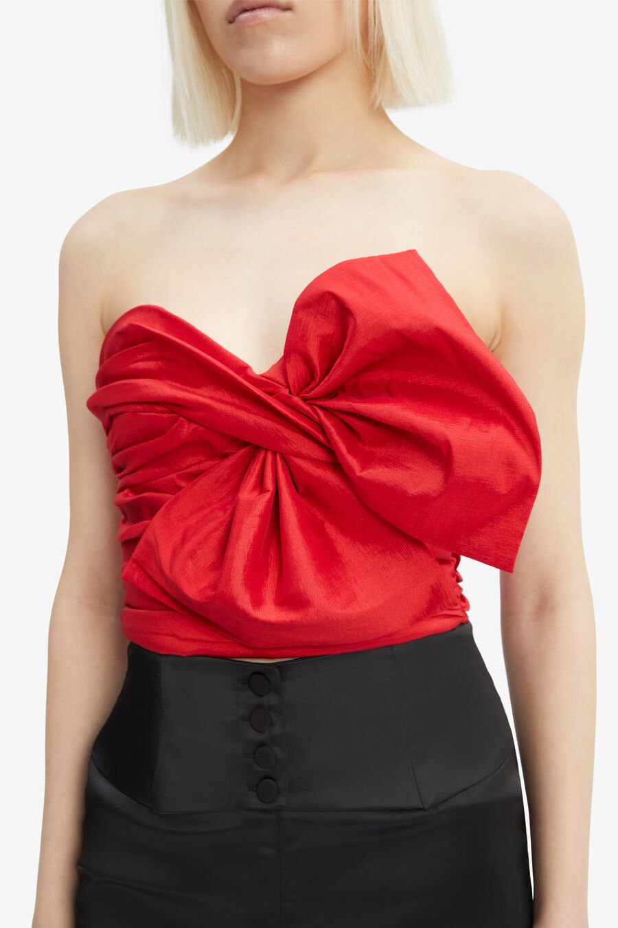 LEXANA BOW BUSTIER in colour FIRE RED