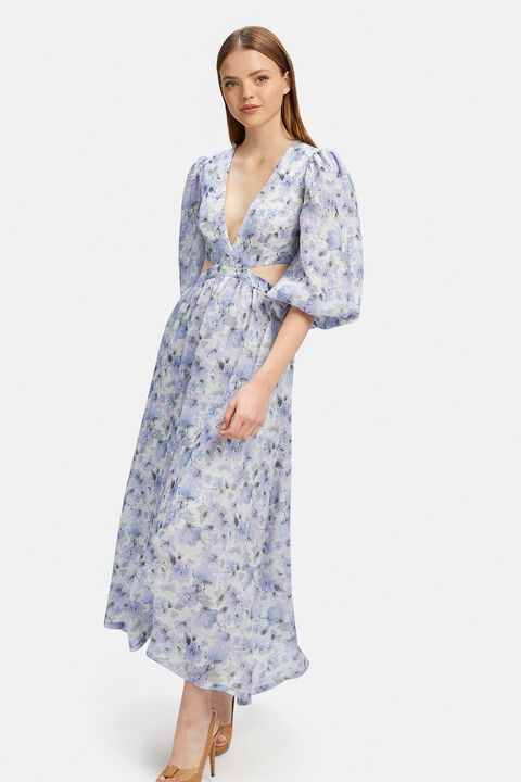 ALSTON MIDI DRESS in colour METEORITE