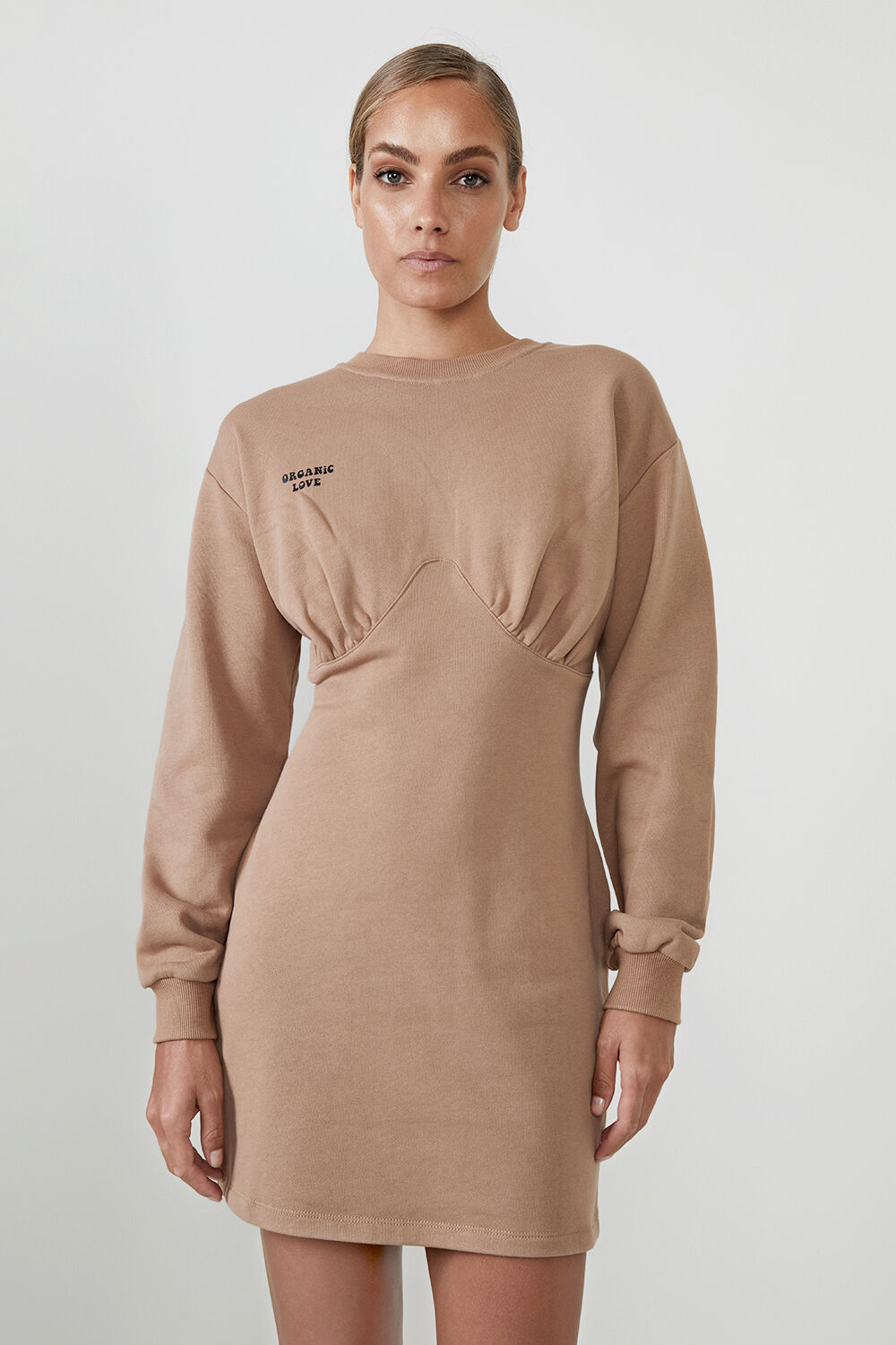 Tan sweatshirt dress store