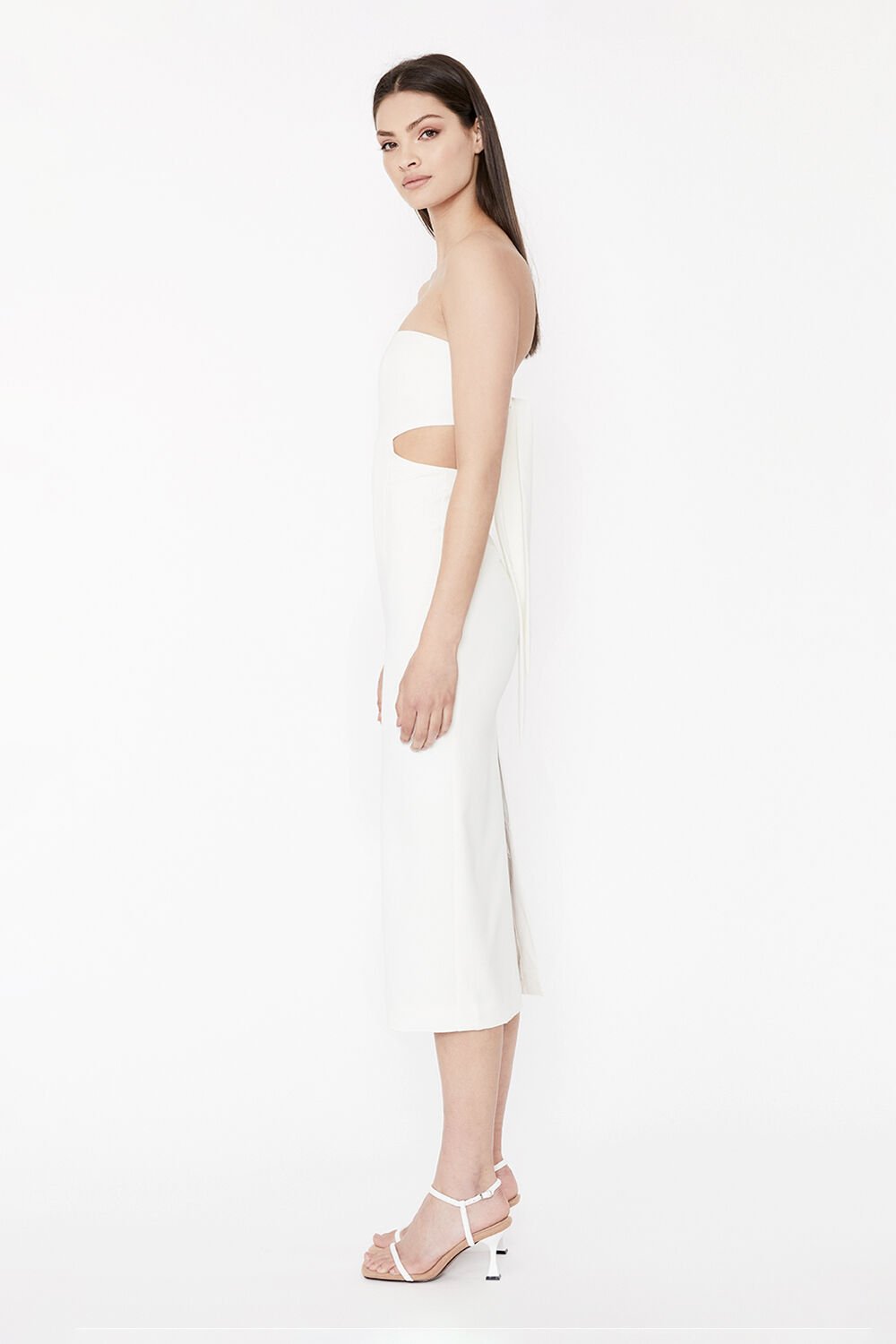 Valerie Strapless Dress In Orchid White Bardot