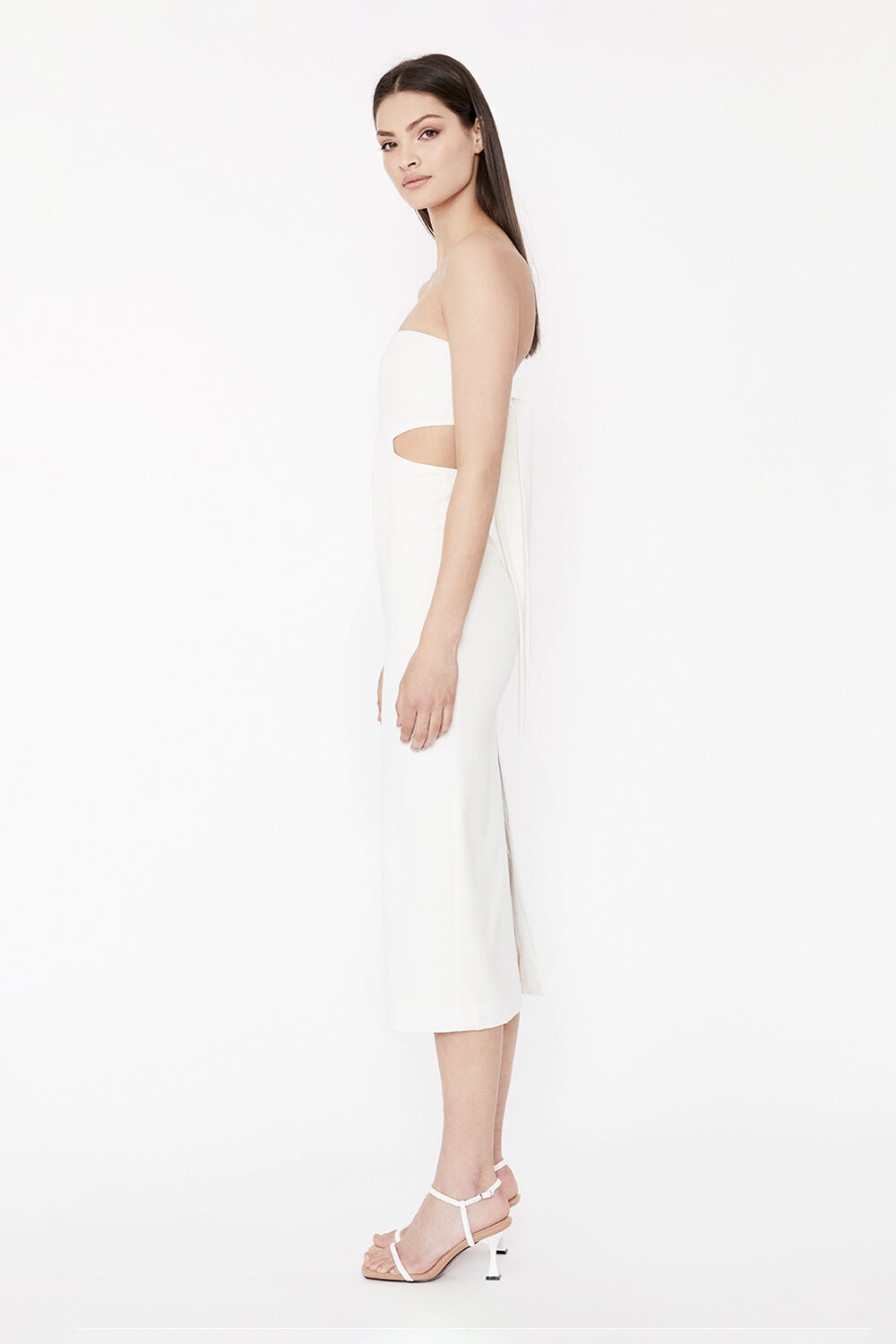 VALERIE STRAPLESS DRESS in colour BRIGHT WHITE