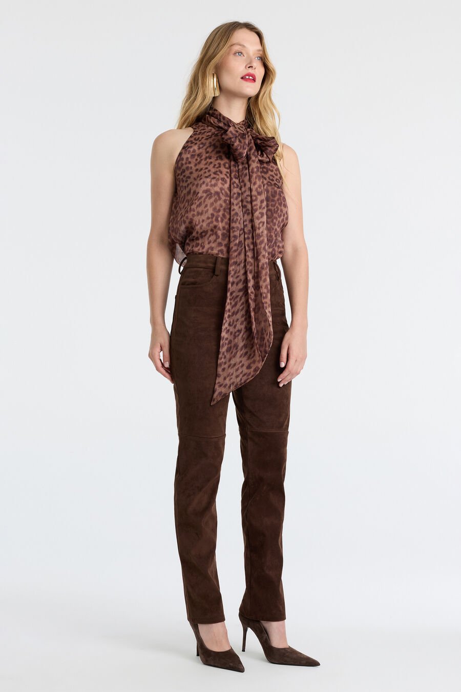 Arlette Neck Tie Printed Top