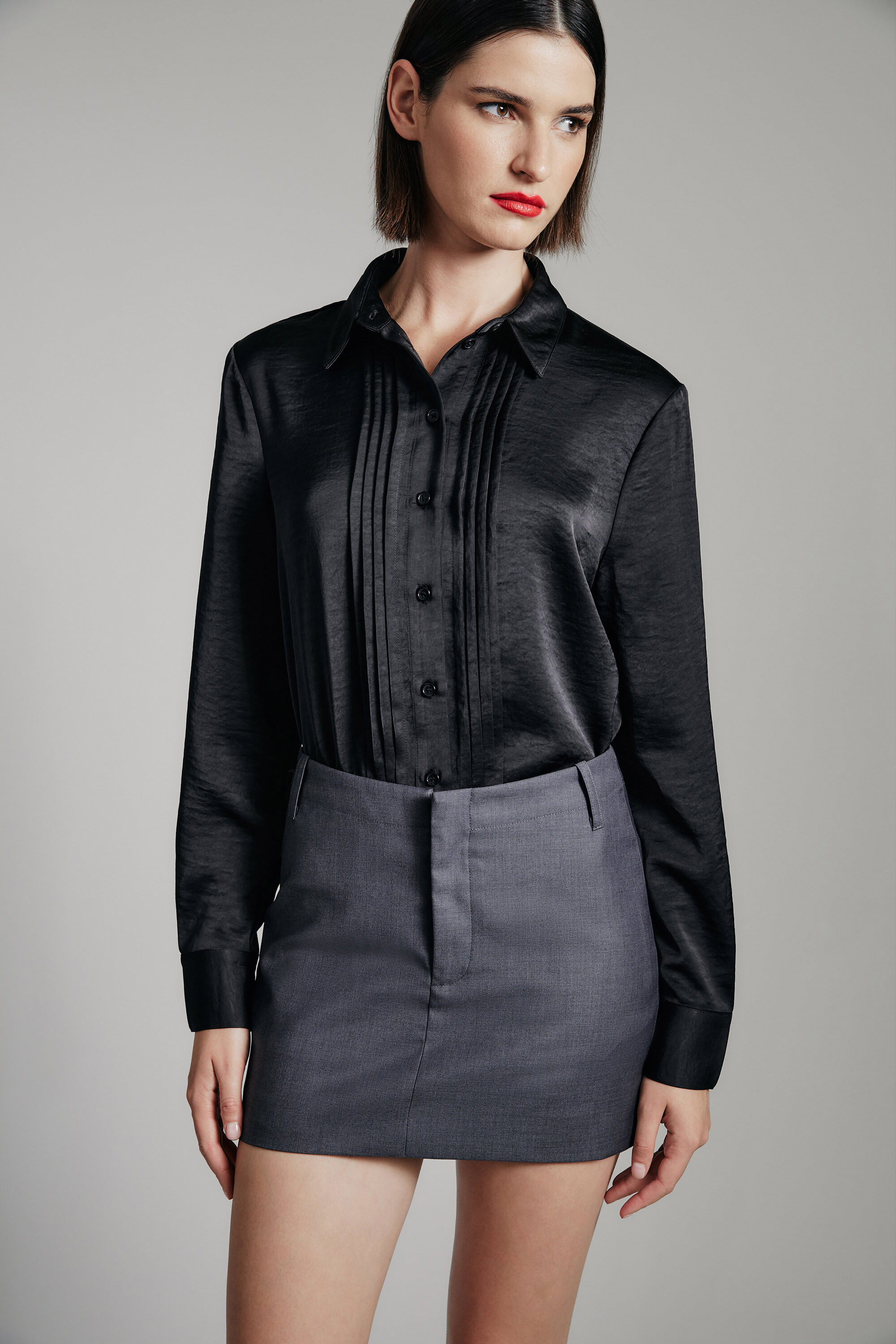 black satin bardot top