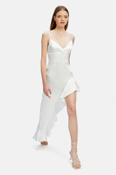 EMBER MIDI DRESS in colour CLOUD DANCER