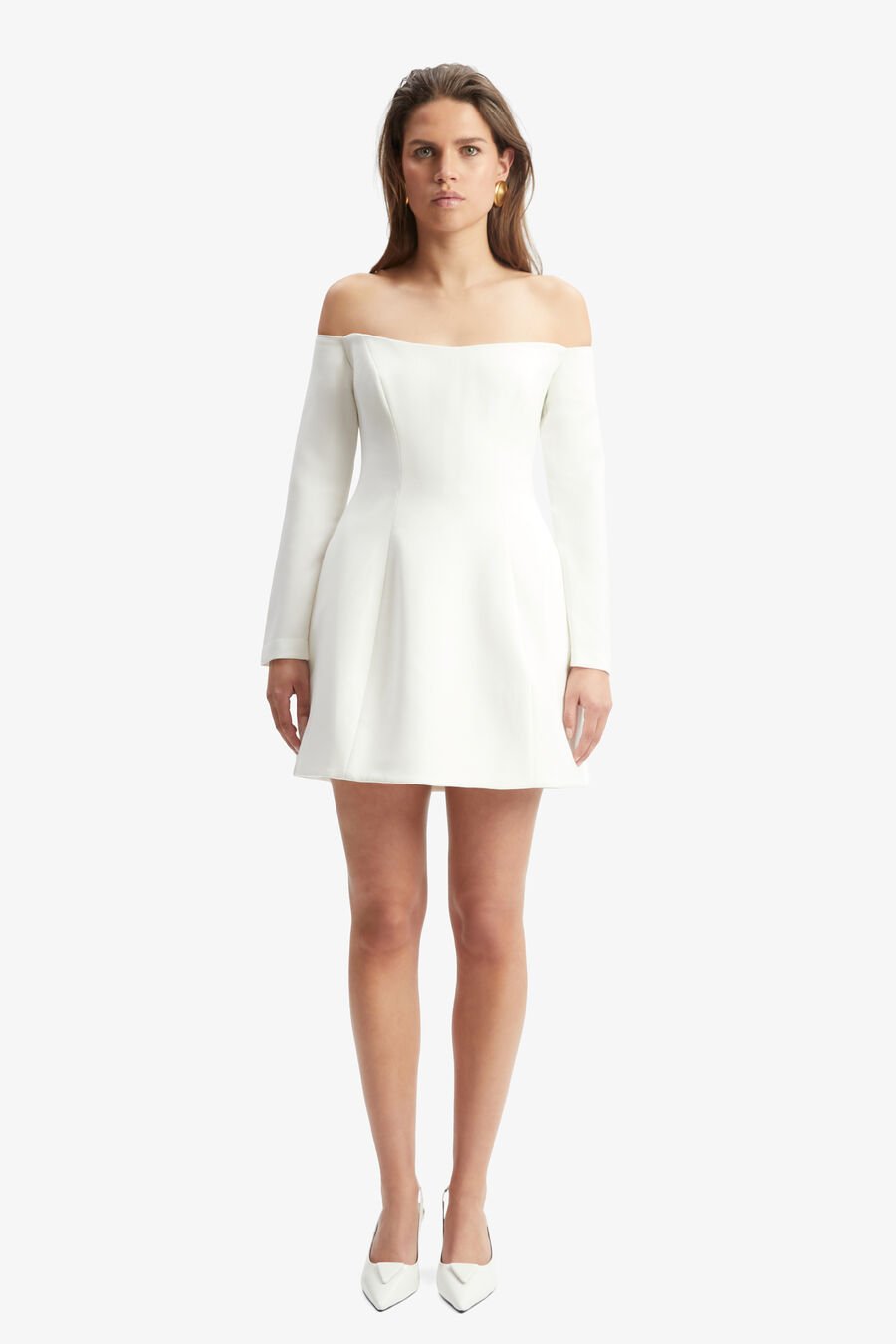 NADENE HOURGLASS MINI DRESS in colour Orchid White