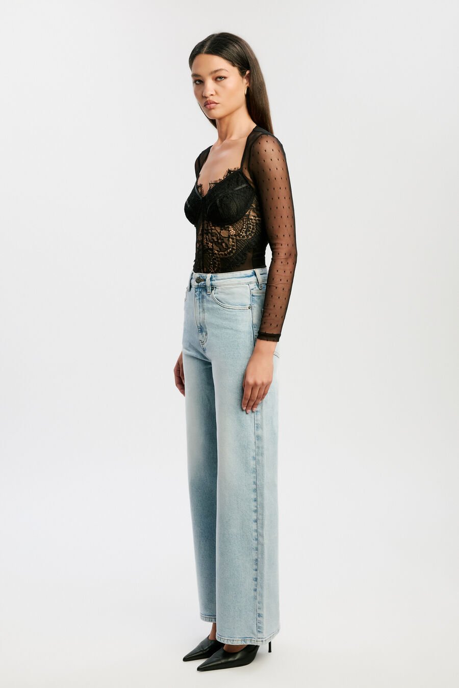 HEIDI WIDE LEG JEAN in colour Light Denim