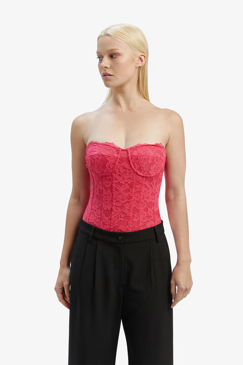 OSKAR BODYSUIT in colour HOT PINK