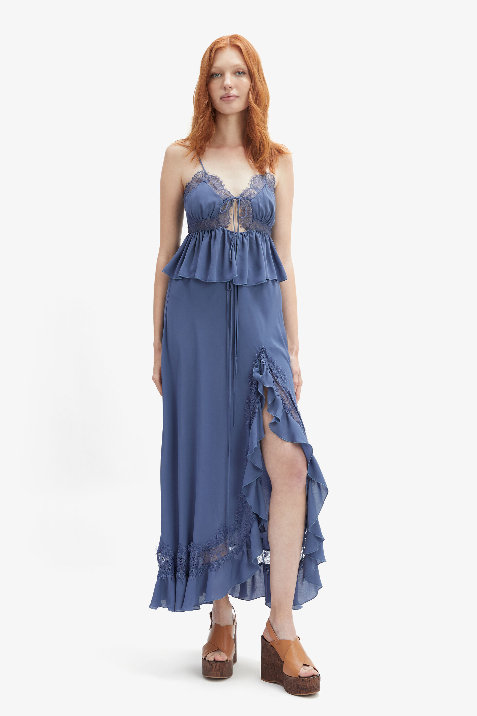 ★ MARRON EDITION★  25 Summer_ Sky Blue Lace Long Skirt $_12.JPG?set_id=880000500F
