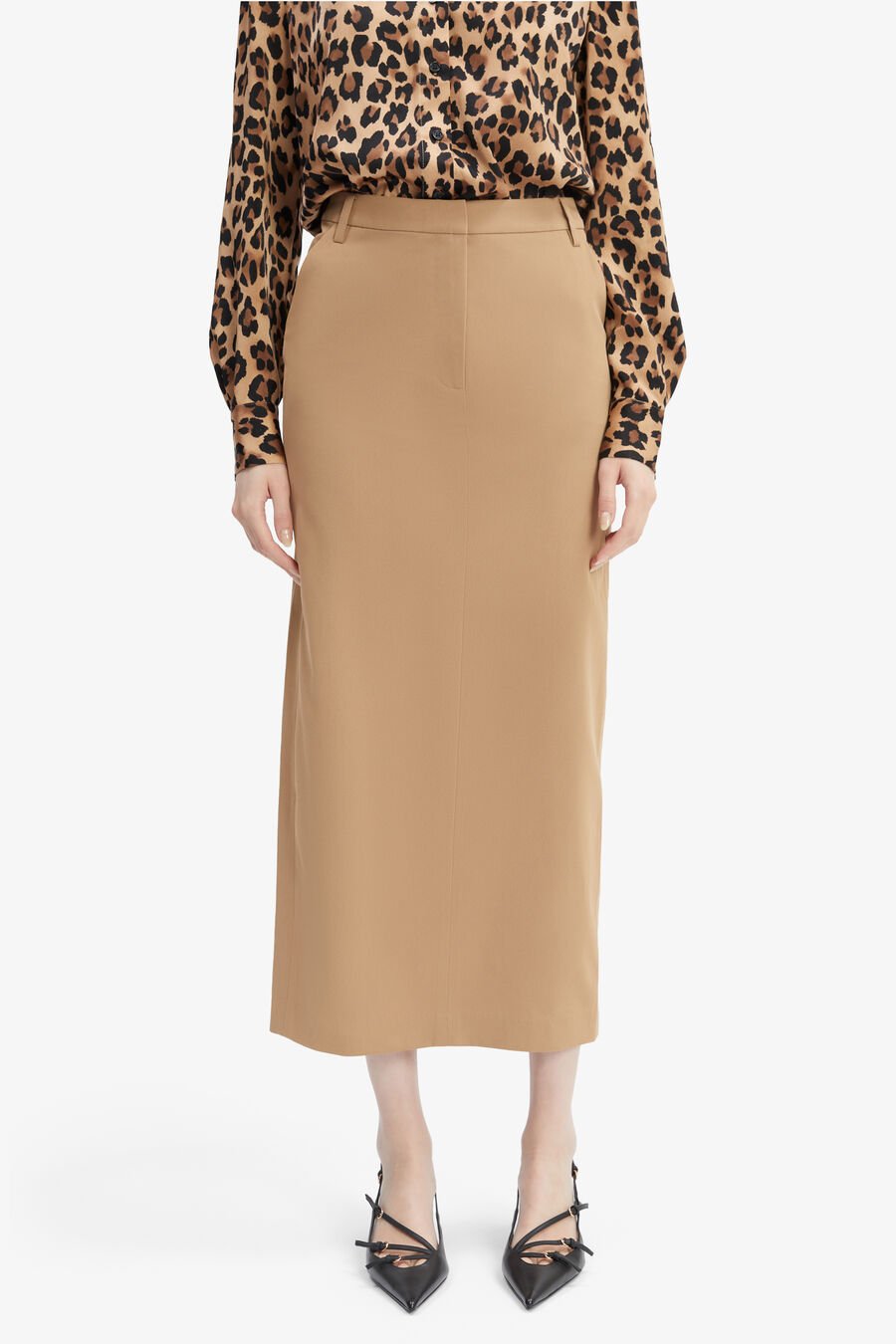 ZIA MAXI SKIRT in colour CAMEL