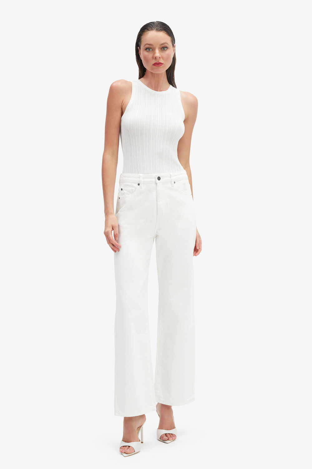 PIA STRAIGHT JEAN in colour CLOUD DANCER