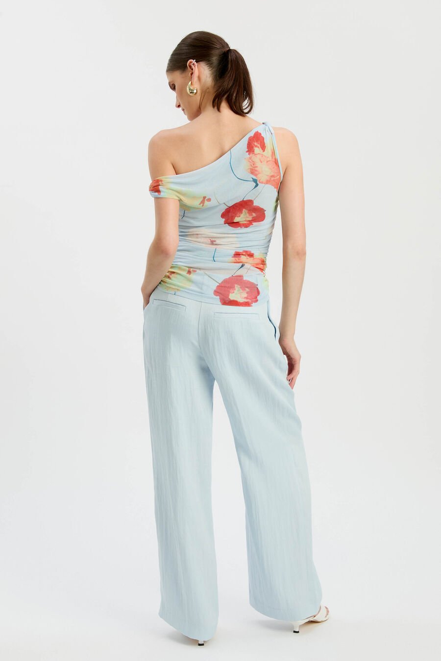 Layana Printed Mesh Asym Top