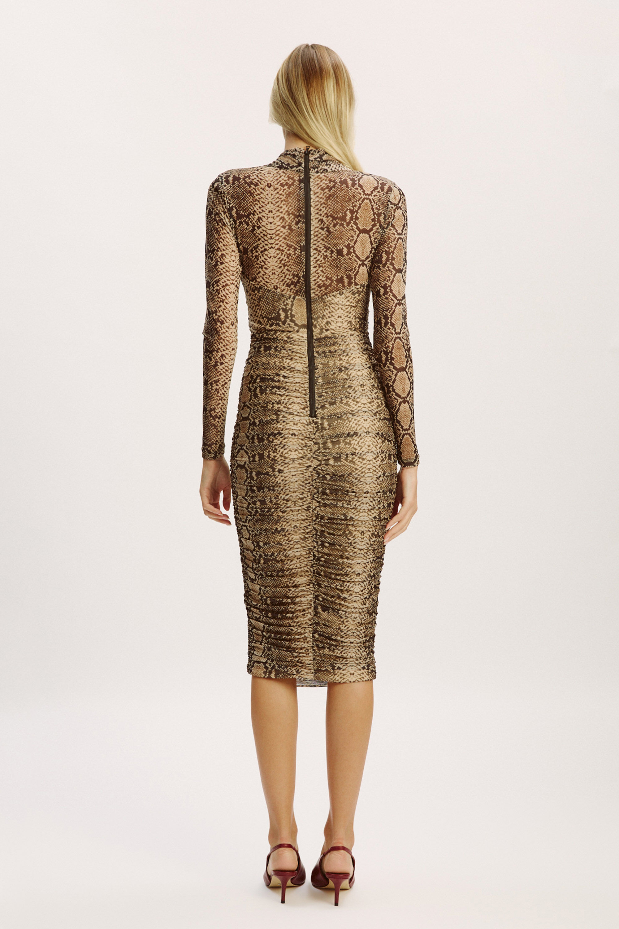 Bardot Aliyah Printed Midi Dress - Snake Skin