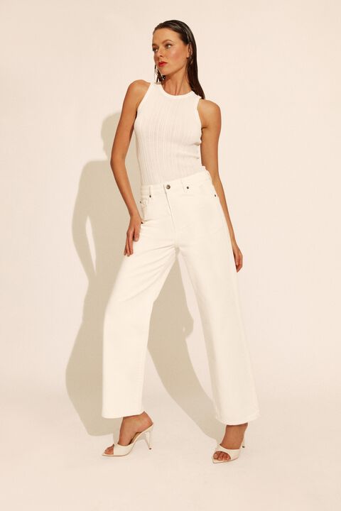 PIA STRAIGHT JEAN in colour CLOUD DANCER