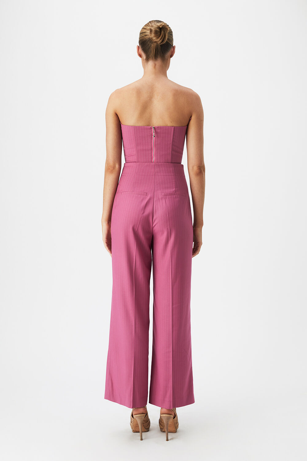 PIN STRIPE BUSTIER in colour WILD ORCHID