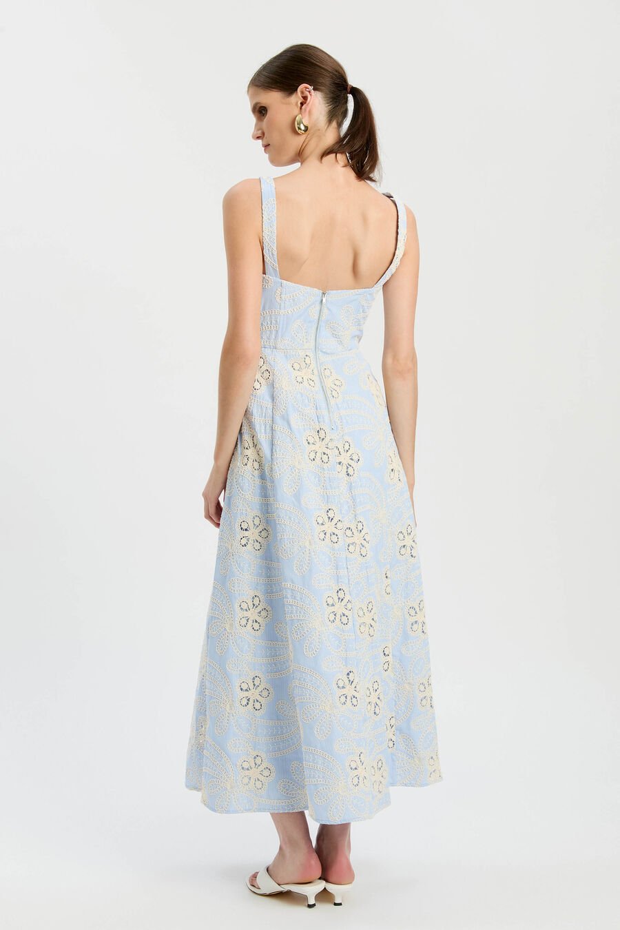 LILAH DENIM MIDI DRESS in colour Light Denim
