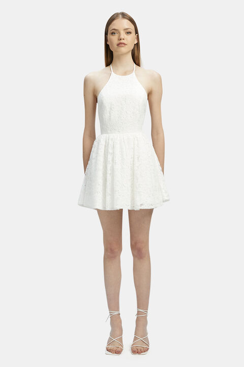 TEO LACE MINI DRESS in colour BRIGHT WHITE