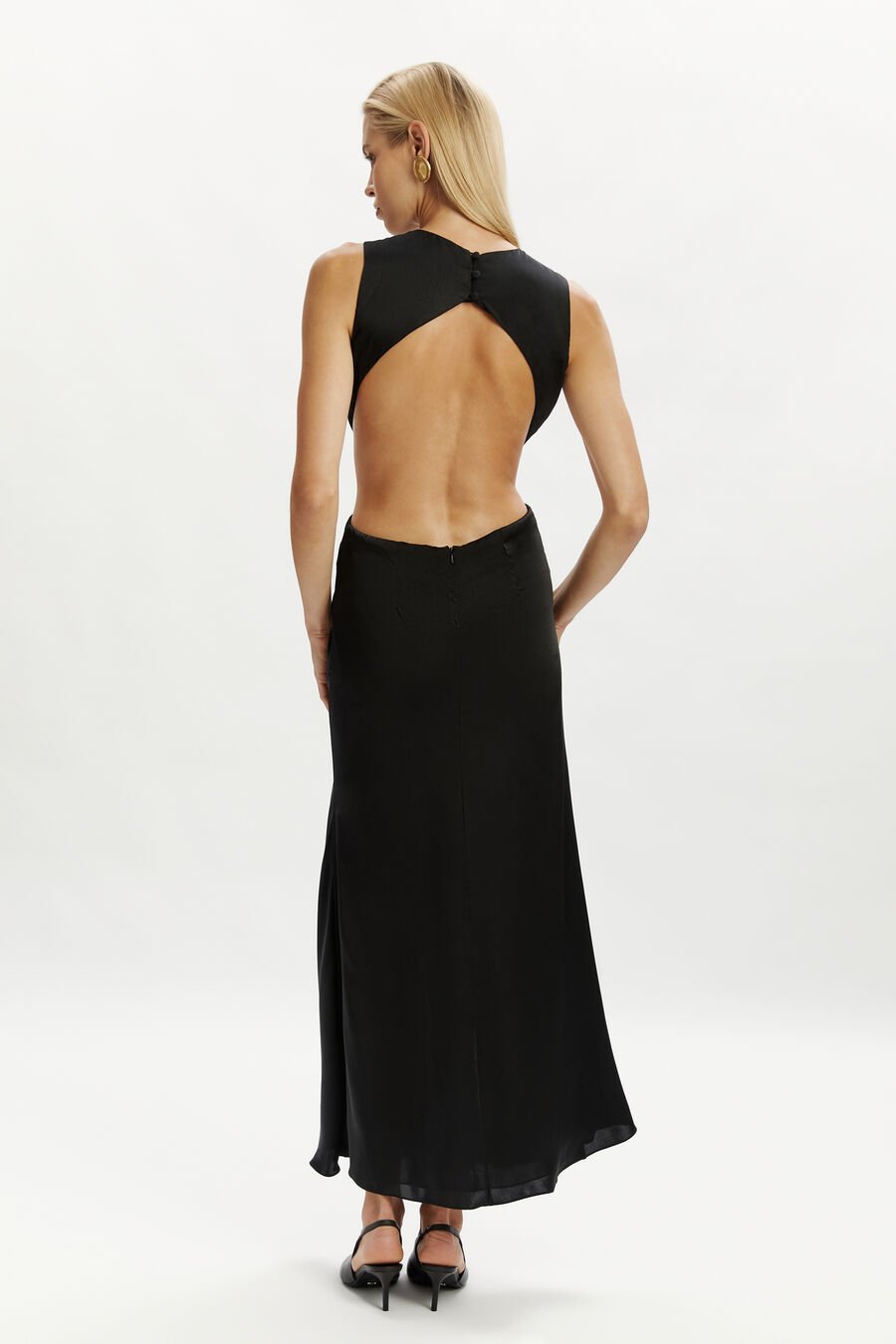 ESFIRA TWIST FRONT MAXI DRESS in colour BLACK