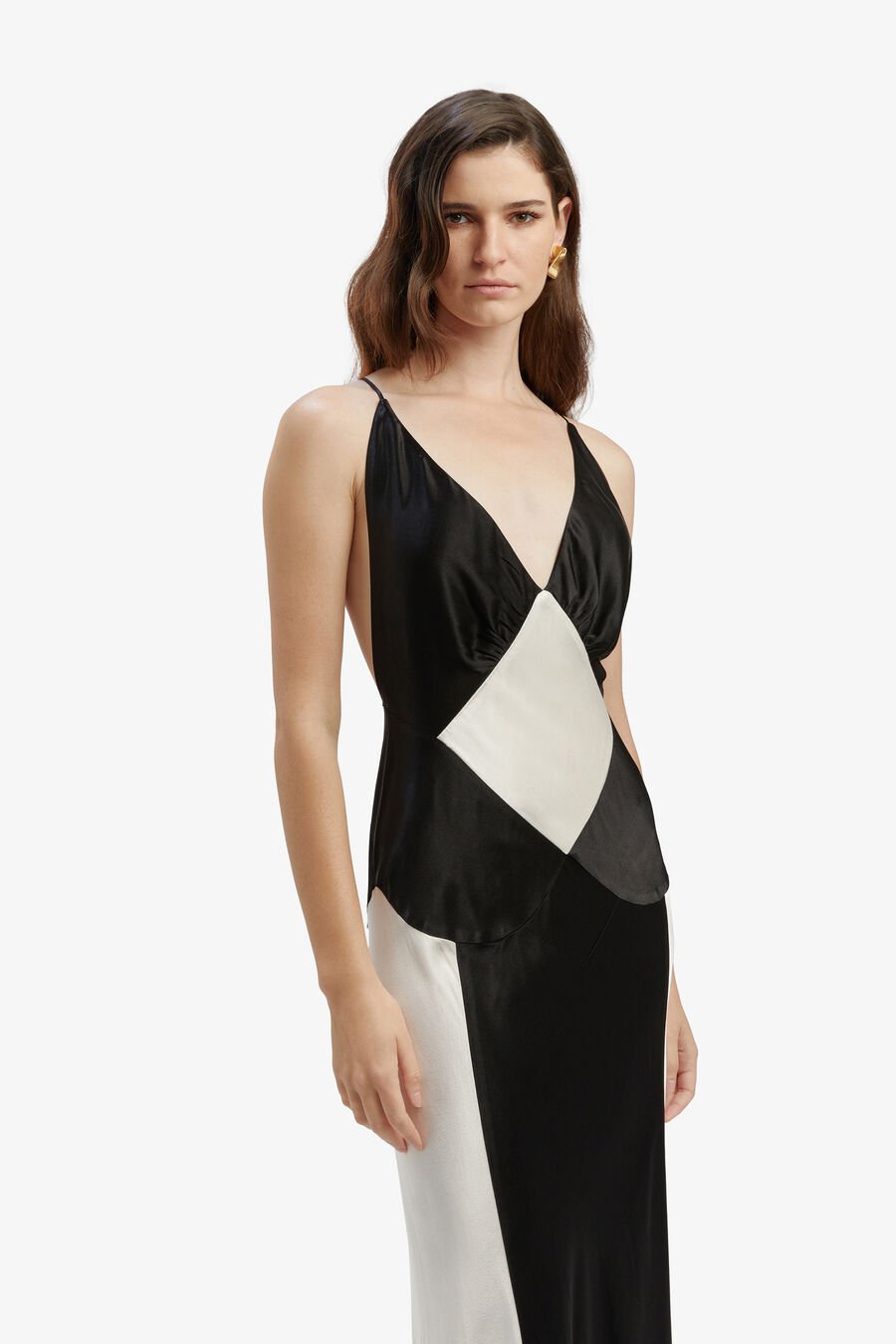 ADORA CONTRAST MAXI DRESS in colour Black Ivory