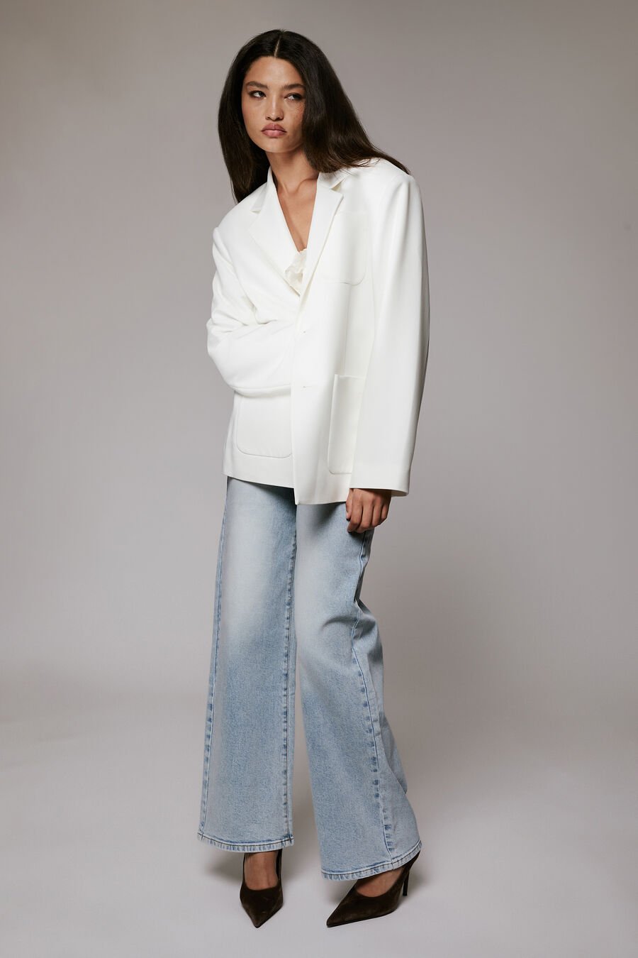 HALIA OVERSIZED BLAZER in colour ORCHIDWHT