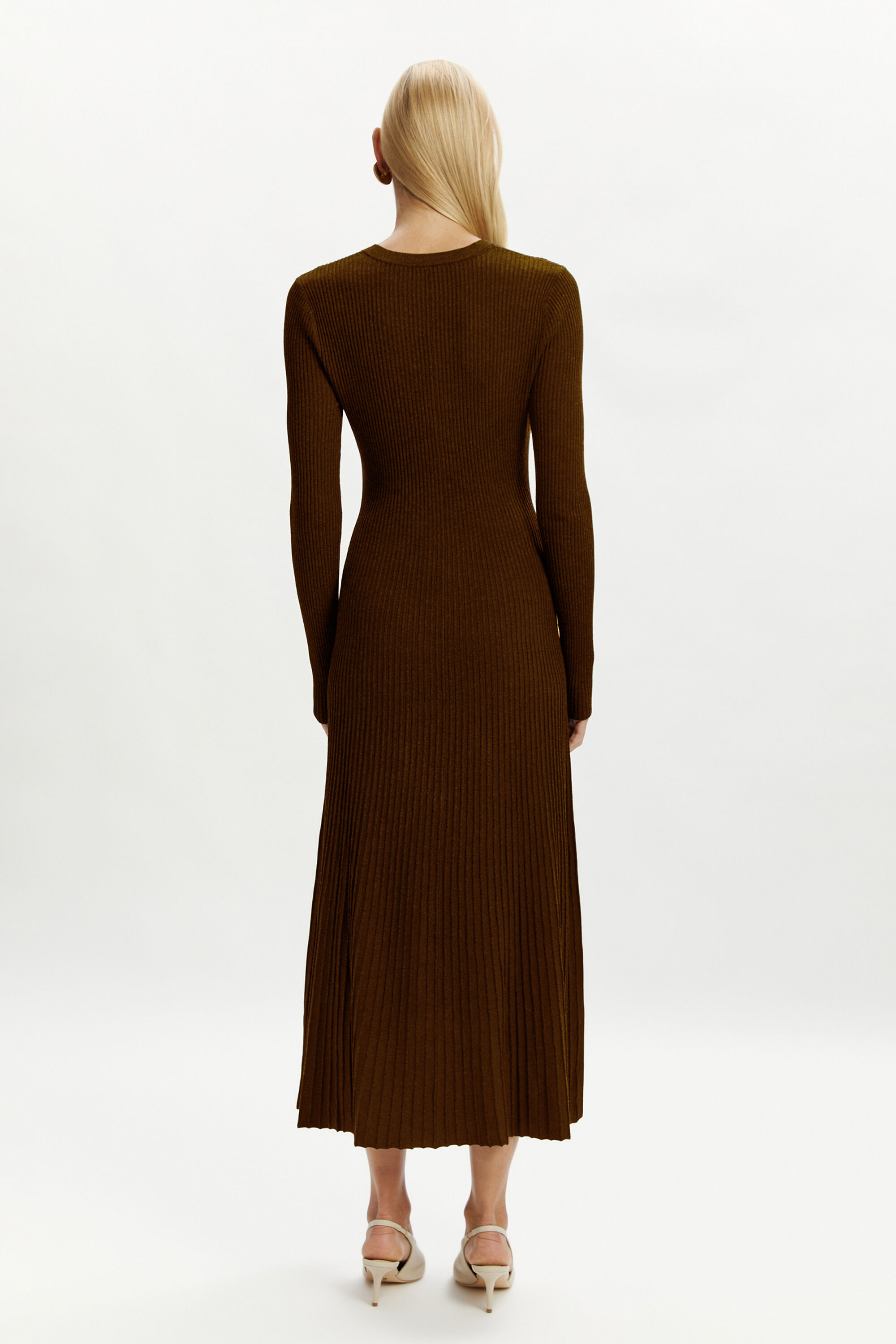 Hattie Knit Midi Dress In Chocolate | Bardot