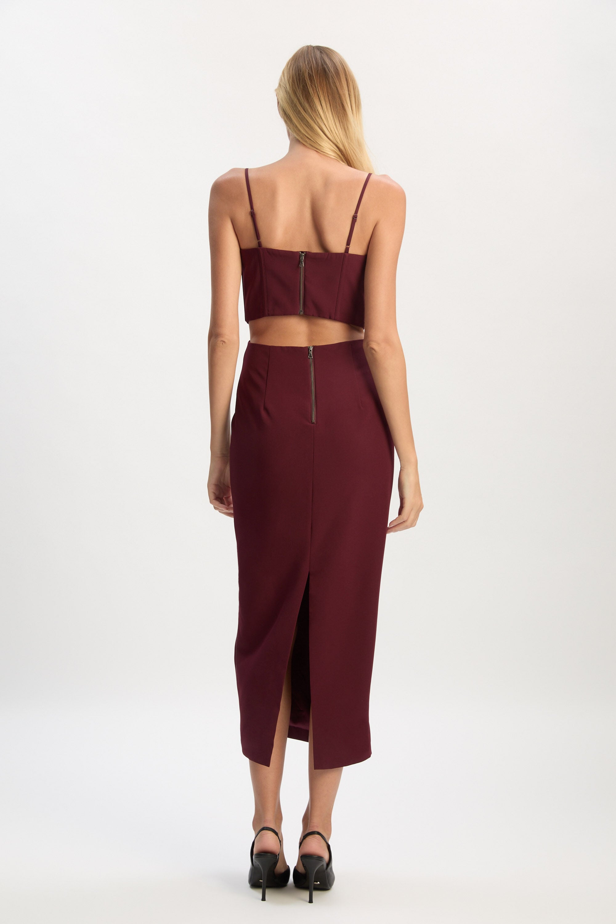 white and burgundy dress Paris Romance Mini Dress main image 1