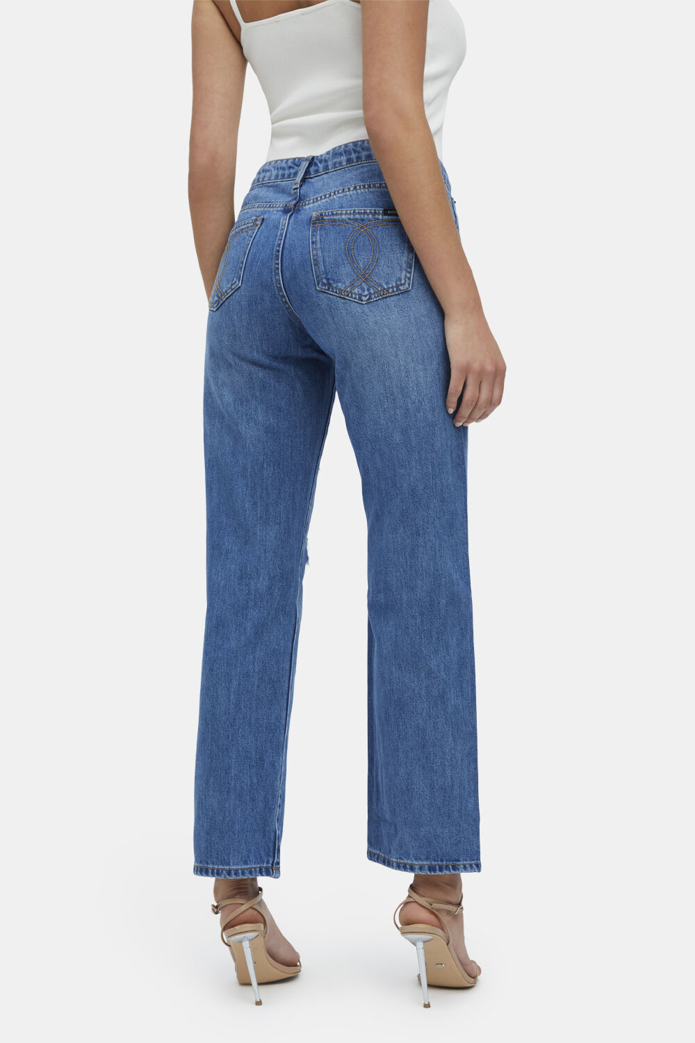 LOLA HIPSTER STRAIGHT LEG JEAN in colour CITADEL