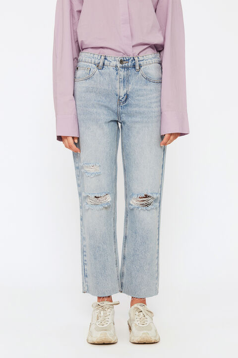 ESTHER MID RISE STRAIGHT JEAN in colour TRUE NAVY