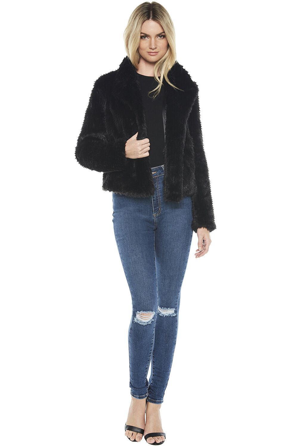 Bardot faux fur jacket shop