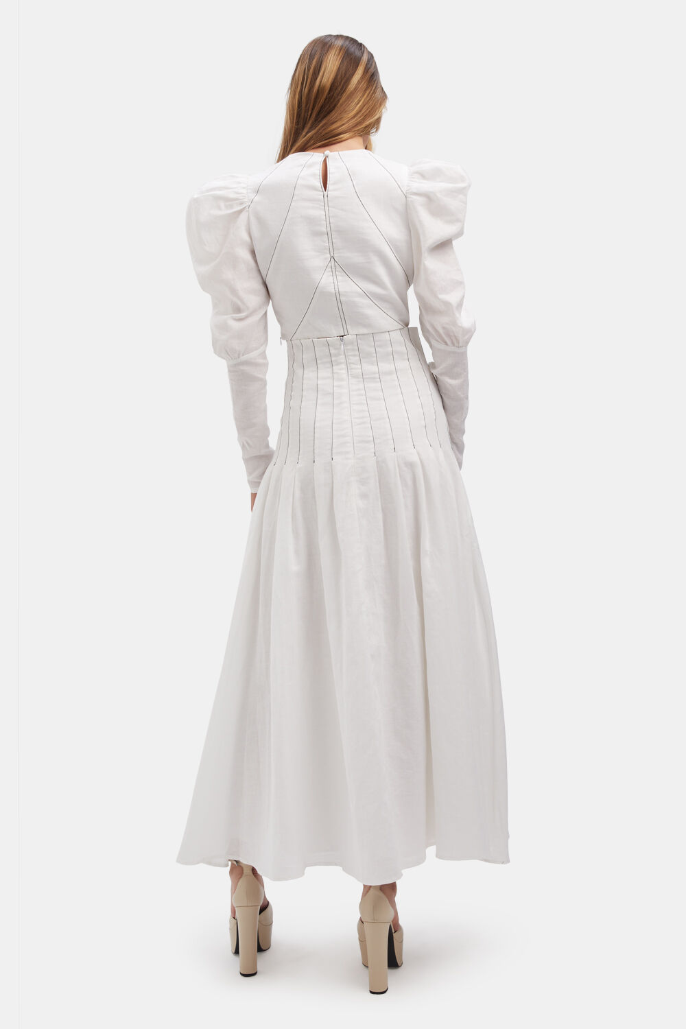 ZETA PUFF SLEEVE TOP in colour BRIGHT WHITE