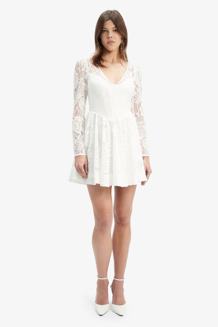 ELLIE LACE CORSET DRESS in colour IVORY