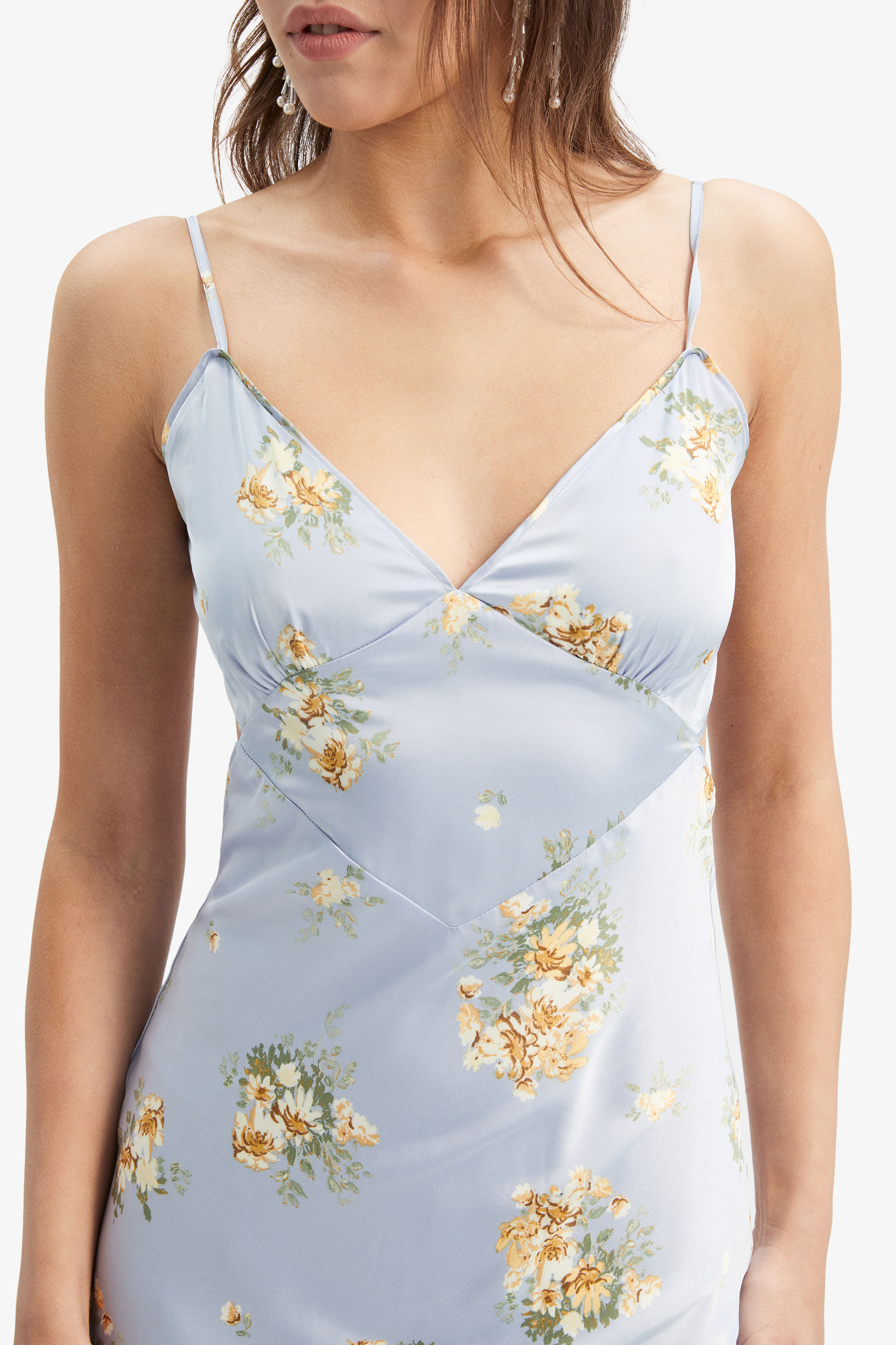 Bardot blue floral dress new arrivals