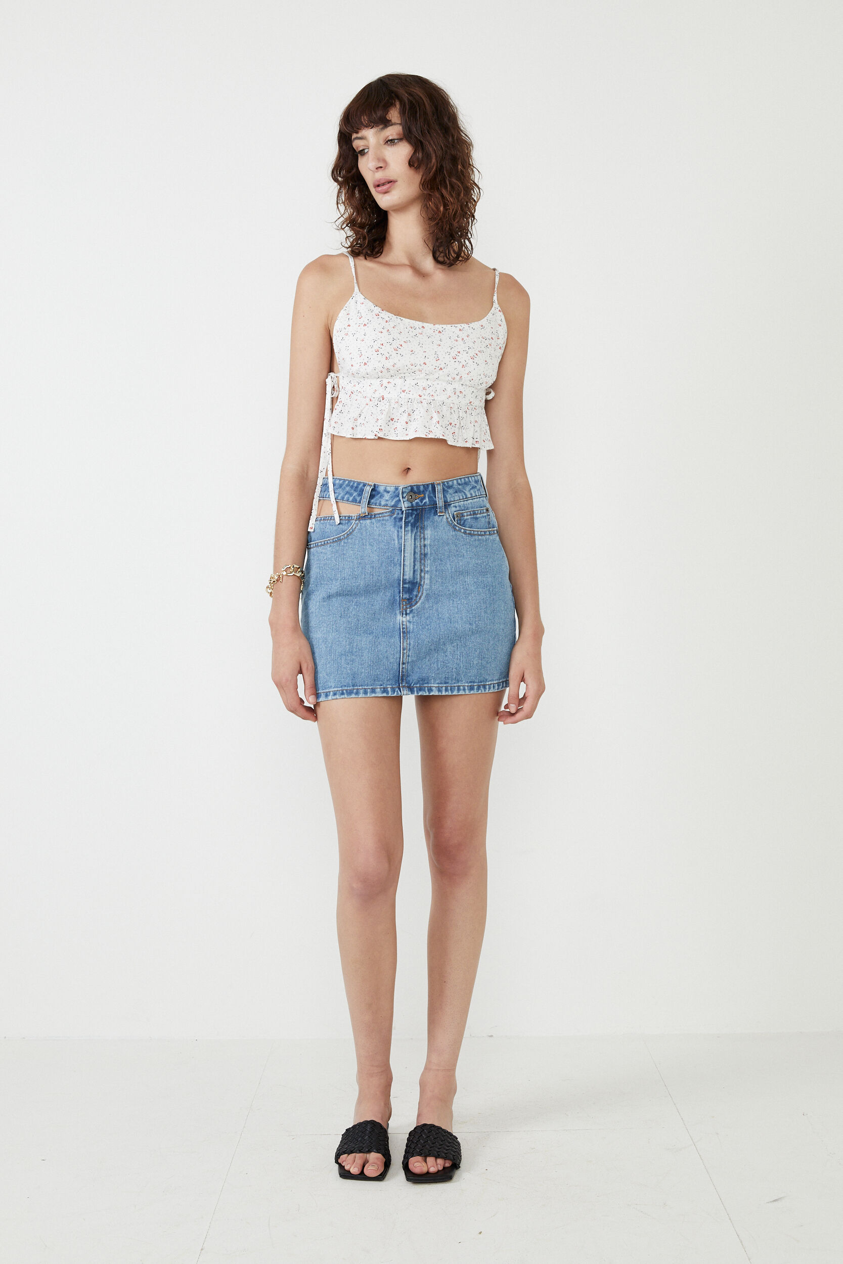 Corset denim skirt bardot online