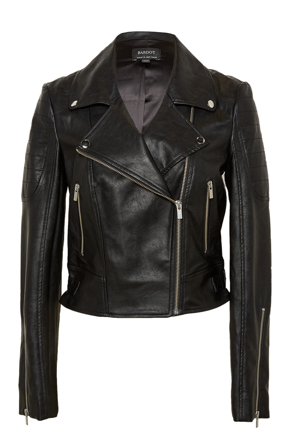 Kora Vegan Leather Biker Jacket in Black
