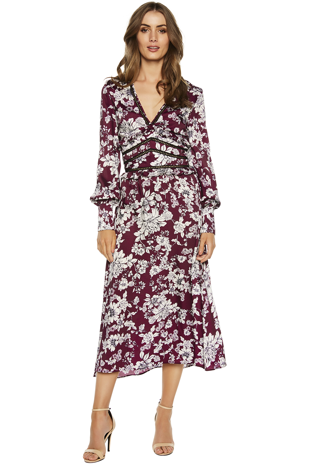 Bardot jolie sale print midi dress
