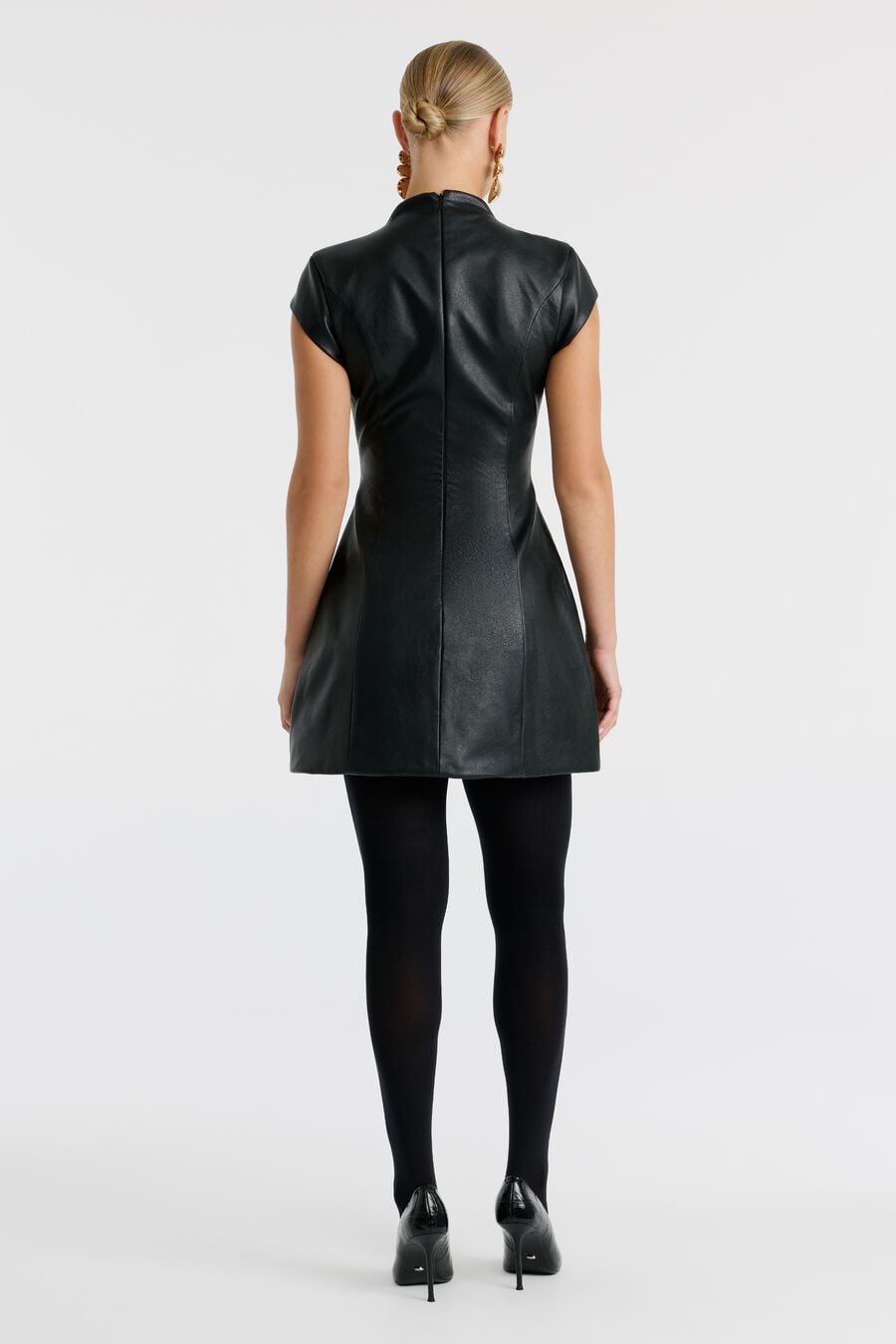 DELPHI VEGAN LEATHER MINI in colour BLACK