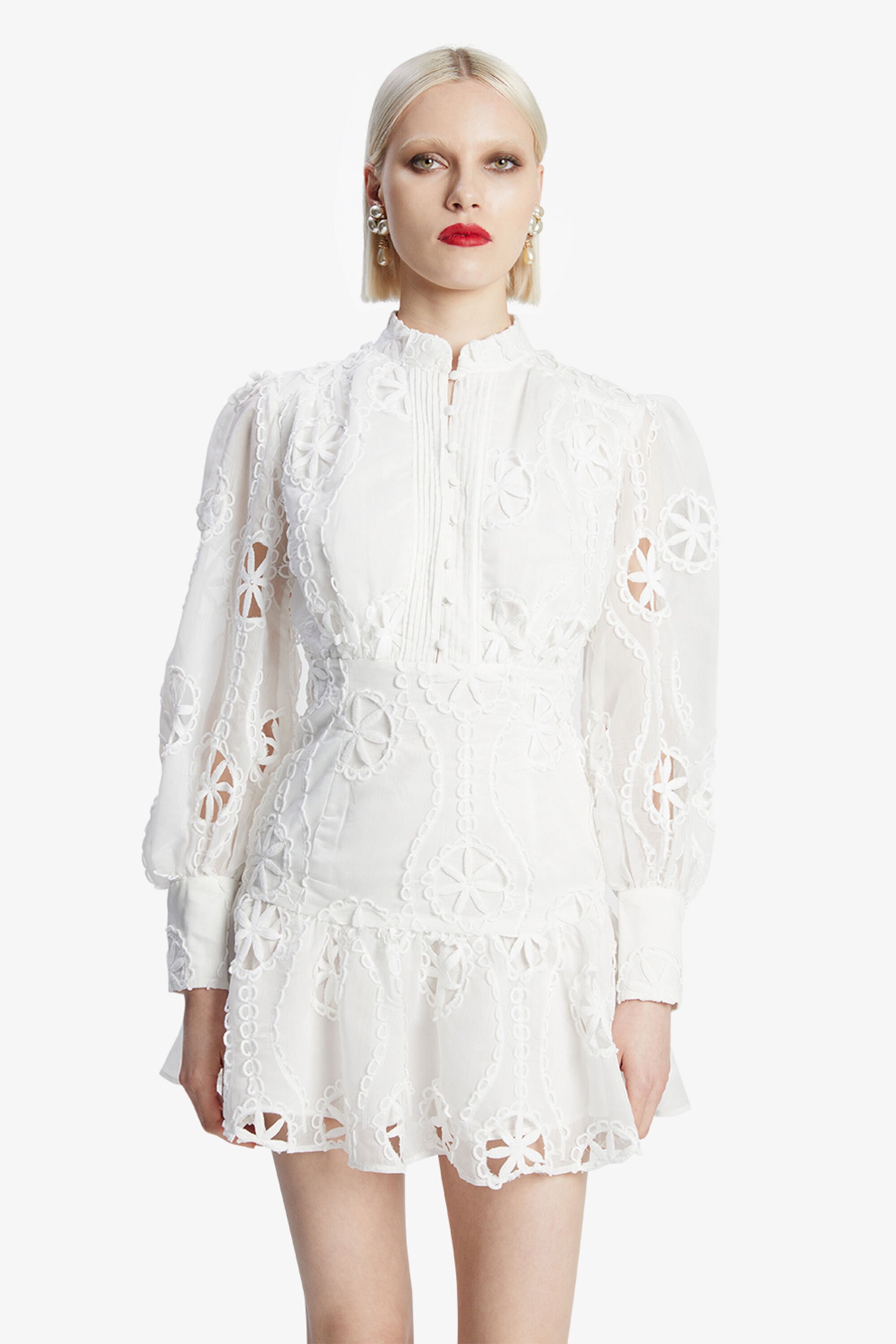 Bardot embroidered lace dress hot sale