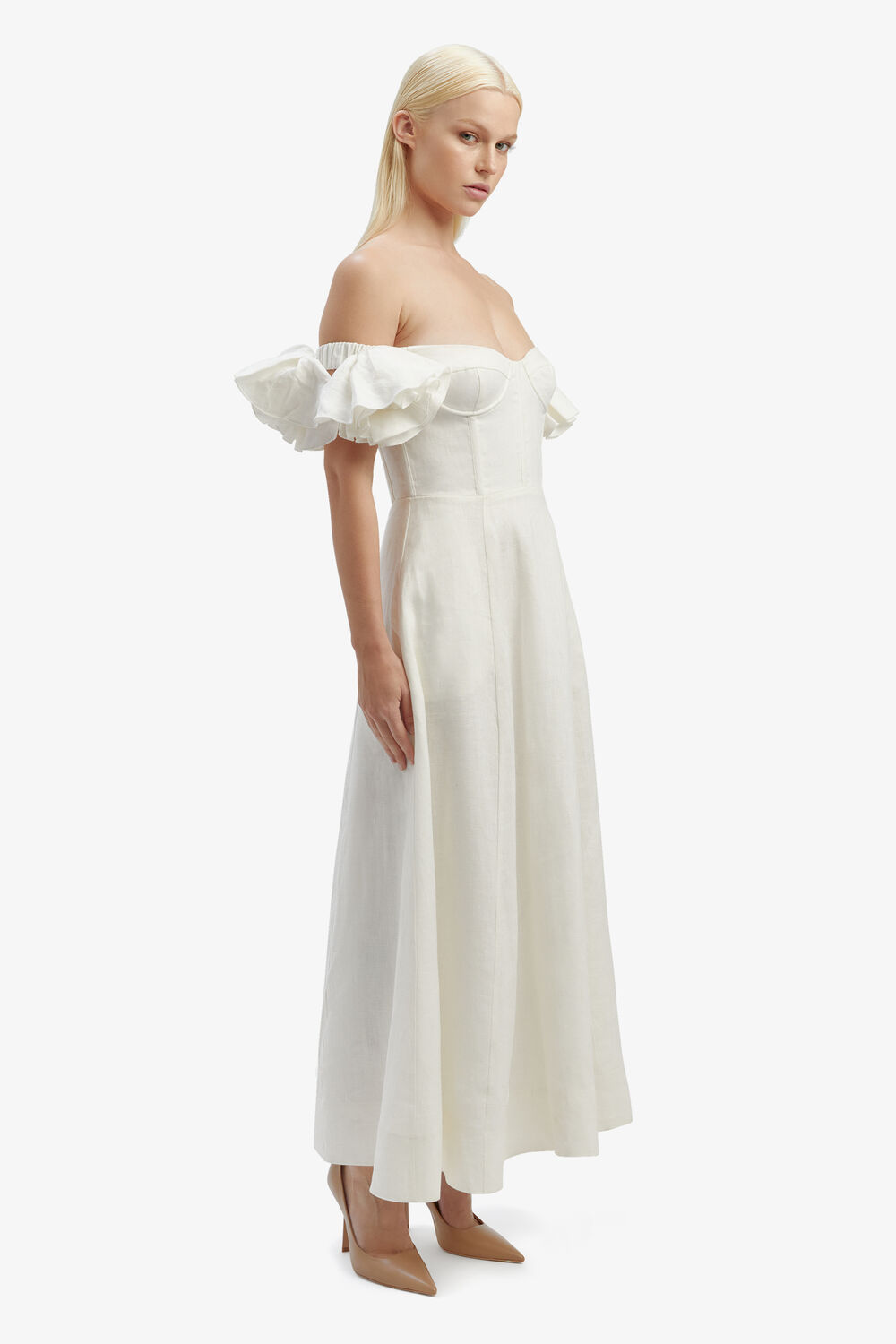 SIGMA MIDI DRESS in colour BRIGHT WHITE
