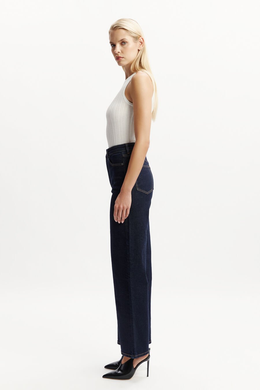 HEIDI WIDE LEG JEAN in colour DARK