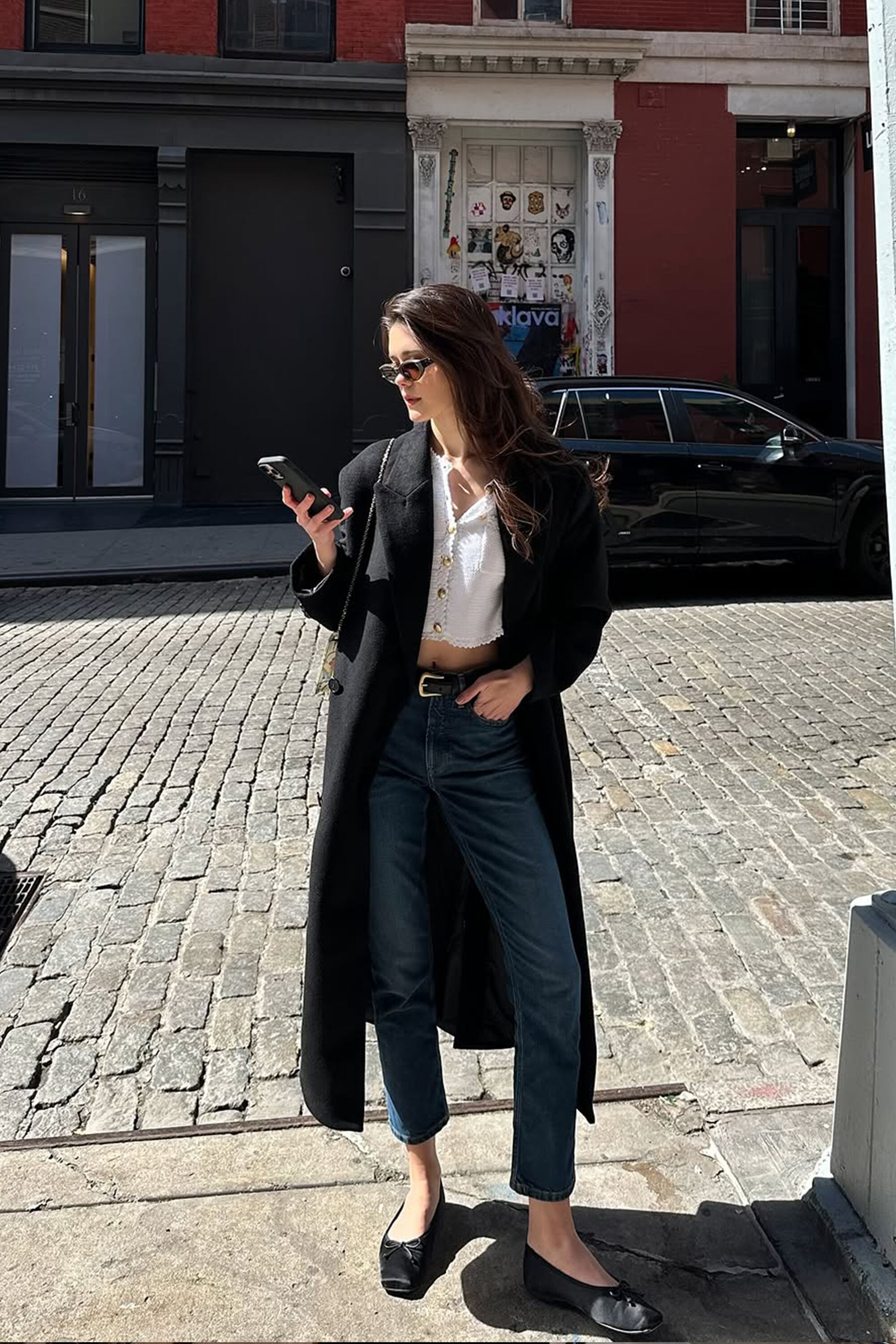 Classic Oversized Coat In Black | Bardot