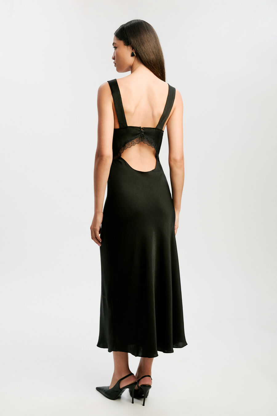 EMORY LACE SLIP DRESS in colour BLACK